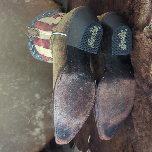 DAN POST DP3586 Liberty American Flag cowgirl western boots snip toe sz 7.5 - Picture 13 of 16